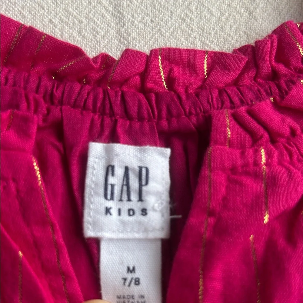 GAP Girls long sleeve Pink & gold stripe Dress